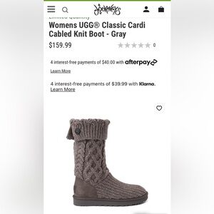 UGG Cardi Cabled Knit Boots